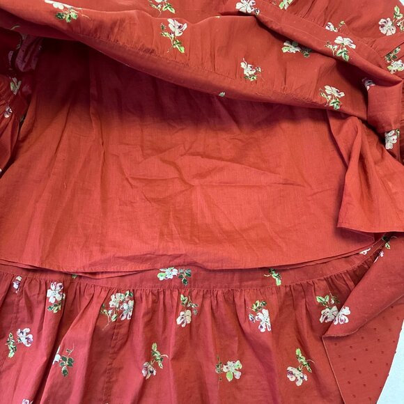 Ulla Johnson Swiss Dot Red Floral Red Clementine Tiered Midi Dress Size 6 - Picture 9 of 12